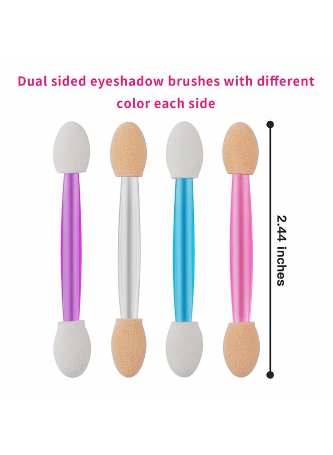 Cuttte 120PCS Disposable Dual Sides Eye Shadow Sponge Applicators with Container, 4 Colors Eyeshadow Brushes Makeup Applicator - Image 2