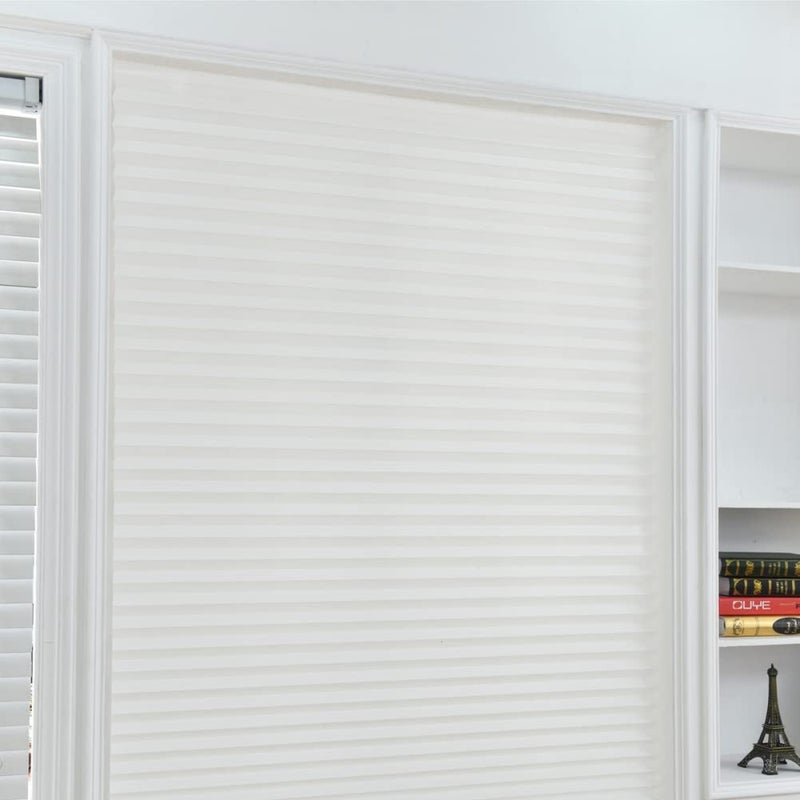 JstDoit Temporary Blinds  Vertical Pleated Blinds No Drilling Self Adhesive Blinds Easy to Install Fits Blinds Window Roller for Bathroom Kitchen Living Room Office Window (White  60 * 150cm) - Image 3