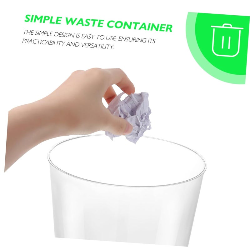 SMASOLO Transparent Decorative Trash Bin Plastic Wastebasket for Home Office Bedroom Simple Stylish Storage Container - Image 4