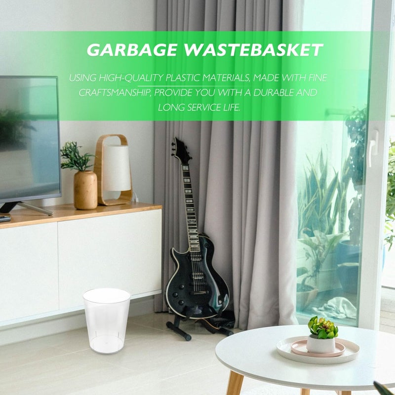 SMASOLO Transparent Decorative Trash Bin Plastic Wastebasket for Home Office Bedroom Simple Stylish Storage Container - Image 5