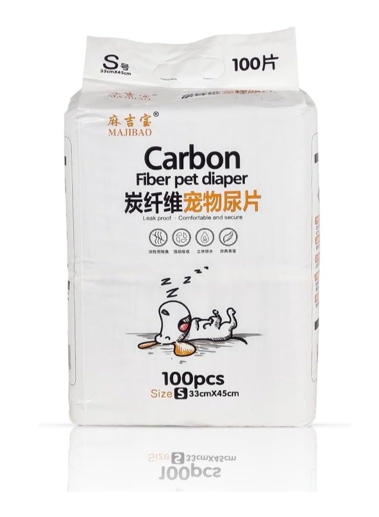 أن ان سي بيتس سجادة تدريب الحيوانات الأليفة على استخدام المرحاض، وسادات بول مانعة للتسرب من 5 طبقات للكلاب الصغيرة، مقاومة للتمزق والتحكم في الرائحة، 100 قطعة من وسادات الحيوانات الأليفة القابلة للاستخدام مرة واحدة والمُزيلة للروائح الكريهة للاستخدام الداخلي، سجادة مريحة، 45 سم (أسود) - Image 1