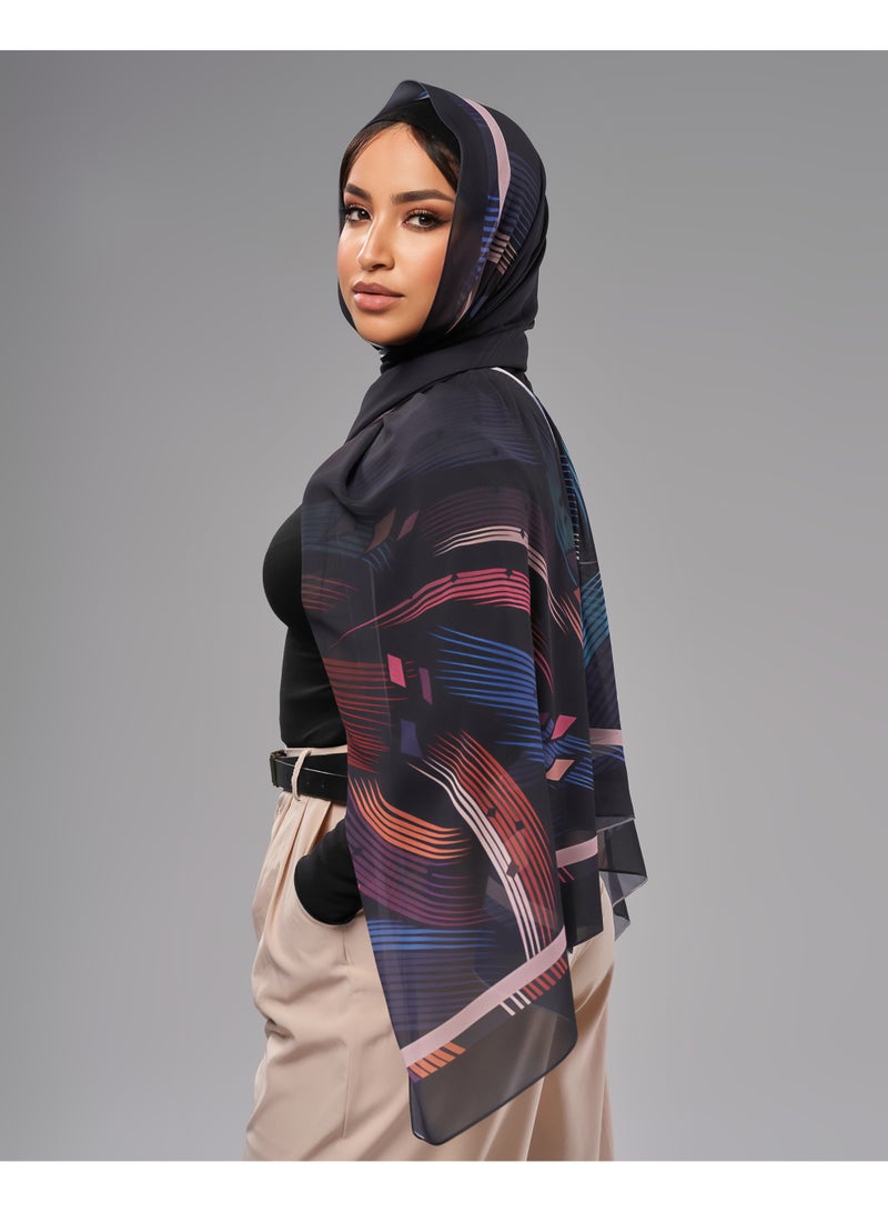 Lavezzi Printed Soft Chiffon Crepe Hijab Scarf for Women – Lightweight Long Muslim Headscarf (18) - Image 4