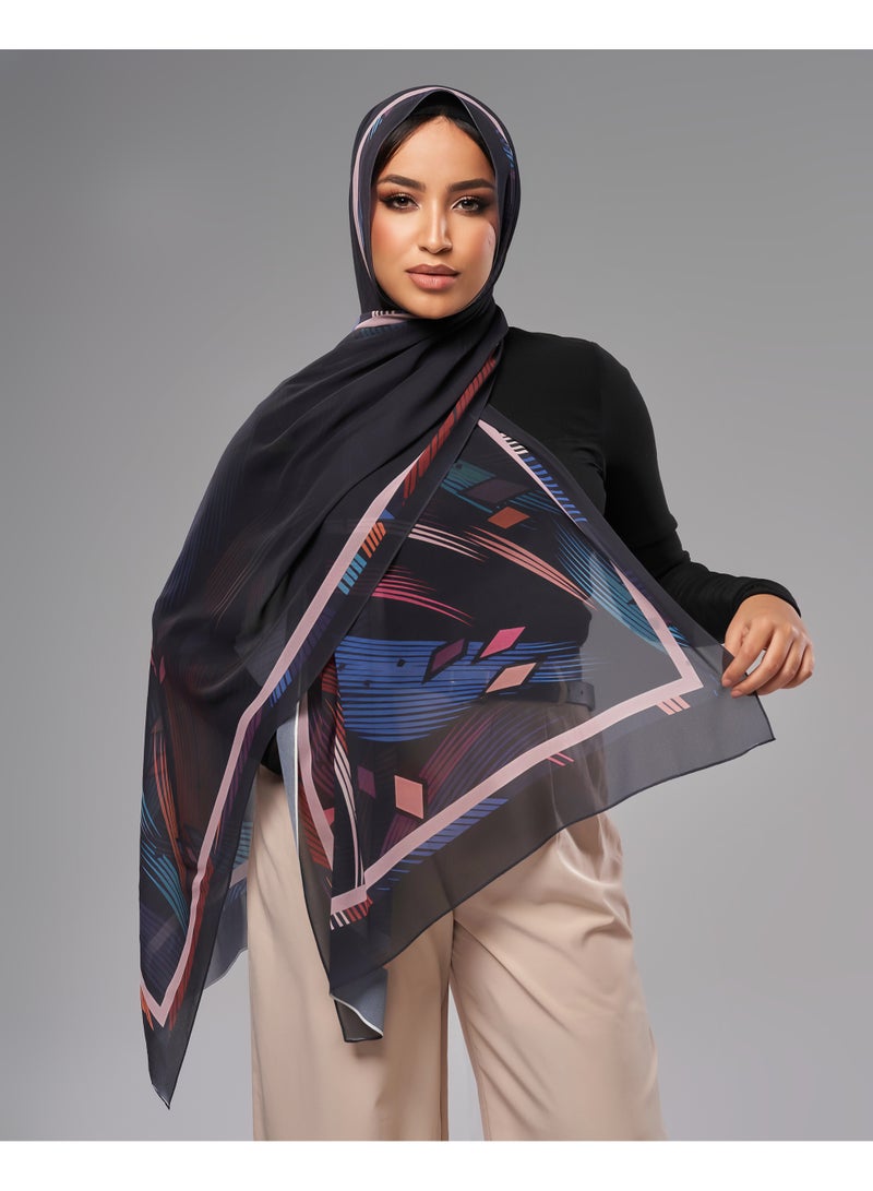 Lavezzi Printed Soft Chiffon Crepe Hijab Scarf for Women – Lightweight Long Muslim Headscarf (18) - Image 1