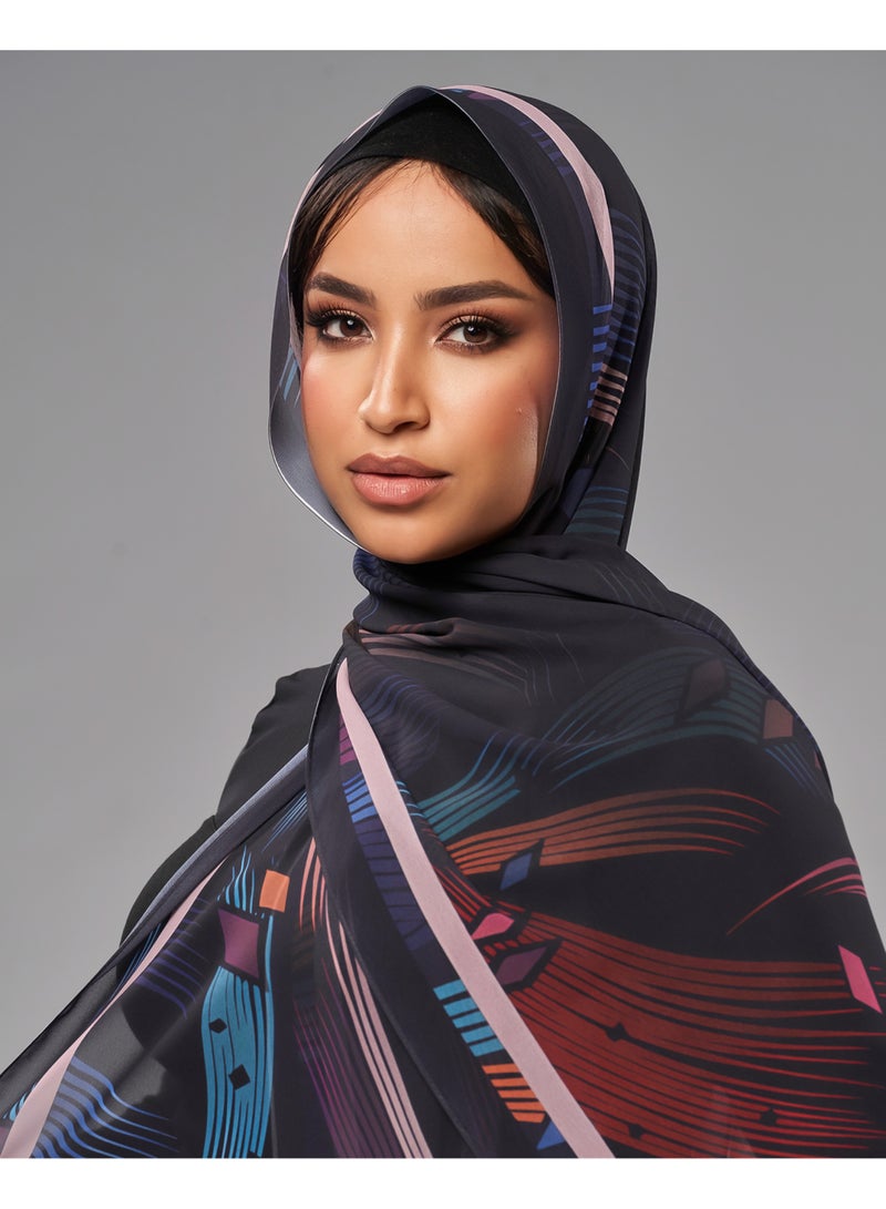 Lavezzi Printed Soft Chiffon Crepe Hijab Scarf for Women – Lightweight Long Muslim Headscarf (18) - Image 3