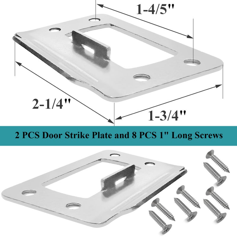 dttbgg 2-1/4"" By 1-3/4"" Door Latch Restorer Strike Plate For Doors  2 Pcs Universal Door Lock Hardware With Foul 1"" Long Screws (Satin Nickel) - Image 2