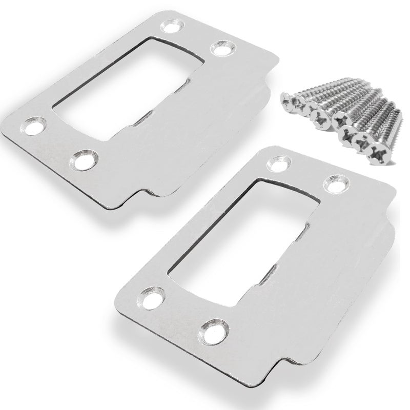 dttbgg 2-1/4"" By 1-3/4"" Door Latch Restorer Strike Plate For Doors  2 Pcs Universal Door Lock Hardware With Foul 1"" Long Screws (Satin Nickel) - Image 1