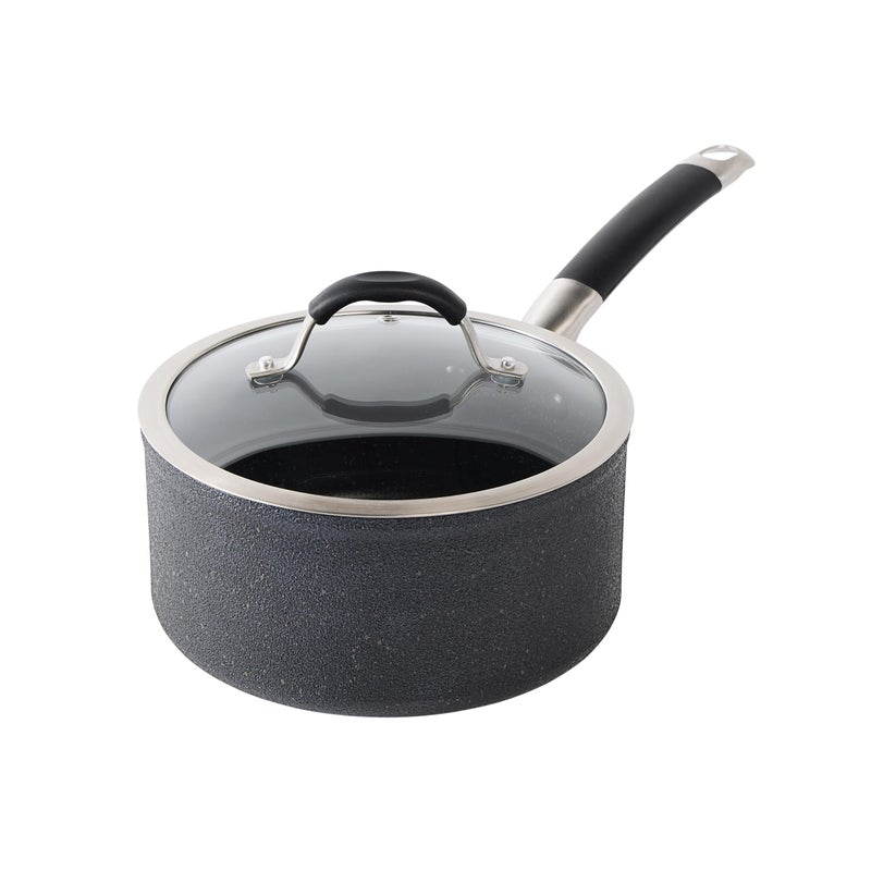 Tfal Stone Force Platinum Non Stick Saucepan wLid 3 Quart Oven Broiler Safe 400F Multipurpose Sauce Pan Handy Small Pot Cookware Kitchen Pots and Pans Dishwasher Safe Black
