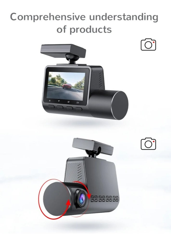 SMART CLOUDS - 2k Dual Dash Cam Front and Rear Car Camera Dual lens Drive Recorder 140° Wide Angle 24 Hour Parking Mode WDR Loop Recording G-Sensor 2 Channel 1080P+2K - Image 1