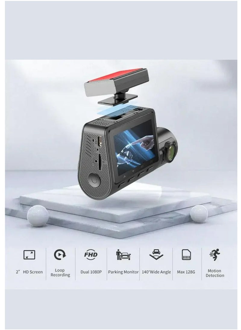 SMART CLOUDS - 2k Dual Dash Cam Front and Rear Car Camera Dual lens Drive Recorder 140° Wide Angle 24 Hour Parking Mode WDR Loop Recording G-Sensor 2 Channel 1080P+2K - Image 1