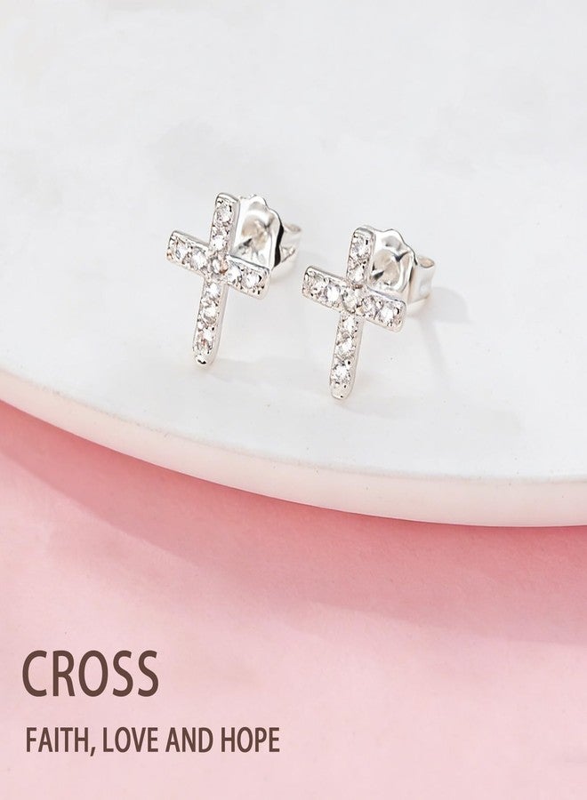 VULETO Easter Basket Stuffers for Girls Kids Teens - Cross Stud Earrings Easter Basket Essentials Catholic Christian Religious Jewelry Gifts for Tween Teen Girls Decorations - Image 2