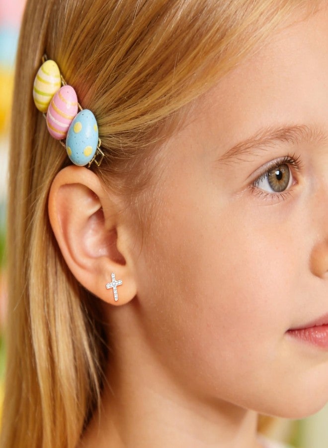 VULETO Easter Basket Stuffers for Girls Kids Teens - Cross Stud Earrings Easter Basket Essentials Catholic Christian Religious Jewelry Gifts for Tween Teen Girls Decorations - Image 3