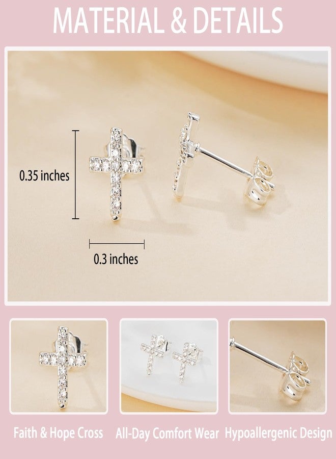 VULETO Easter Basket Stuffers for Girls Kids Teens - Cross Stud Earrings Easter Basket Essentials Catholic Christian Religious Jewelry Gifts for Tween Teen Girls Decorations - Image 4