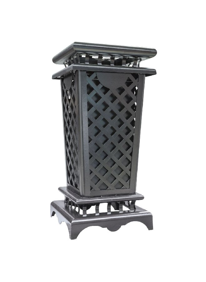 EKO Durable Metal Outdoor Trash Can with Ashtray Black 42 L EK94185