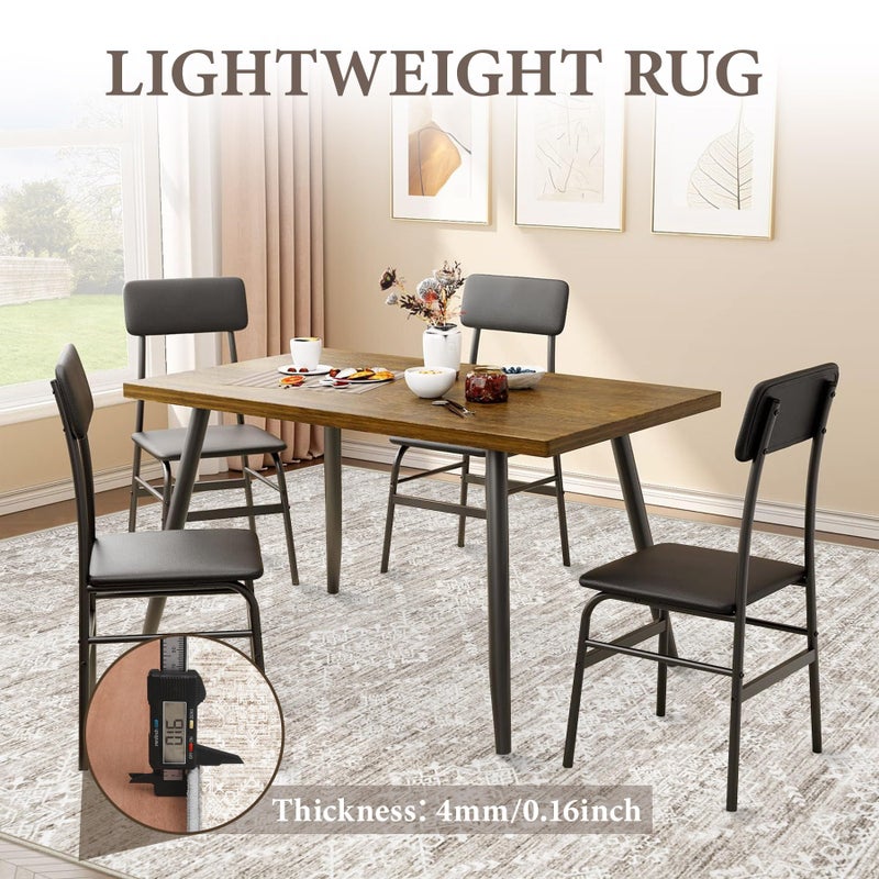 Aoyaomi Area Rug Living Room Rugs 8x10 - Large Soft Boho Geometric Rug, Non-Slip Foldable Washable Rugs Non Shedding Morden Indoor Floor Carpet for Living Bedroom Office Dining Room(Ivory Mocha,8'x10') - Image 5