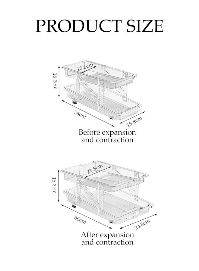 DUNISO 2pcs Rolling Can Organizer Dispenser Double Layer Foldable Fridge Soda Can Organizer Fridge Can Adjustable Width Pop Can Holder Drink Organizer Dispenser for Fridge, Pantry, Cabinet, Countertop - Image 4