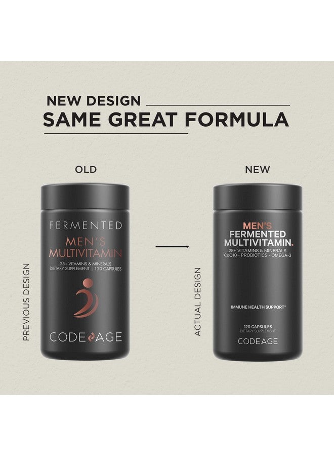 Codeage Men’S Daily Multivitamin Supplement 25+ Vitamins & Minerals For Adults Organic Whole Foods Vitamins For Men Vitamin A B Vitamins Vitamin C D E K Probiotic Zinc Omega3 120 Capsules - Image 4