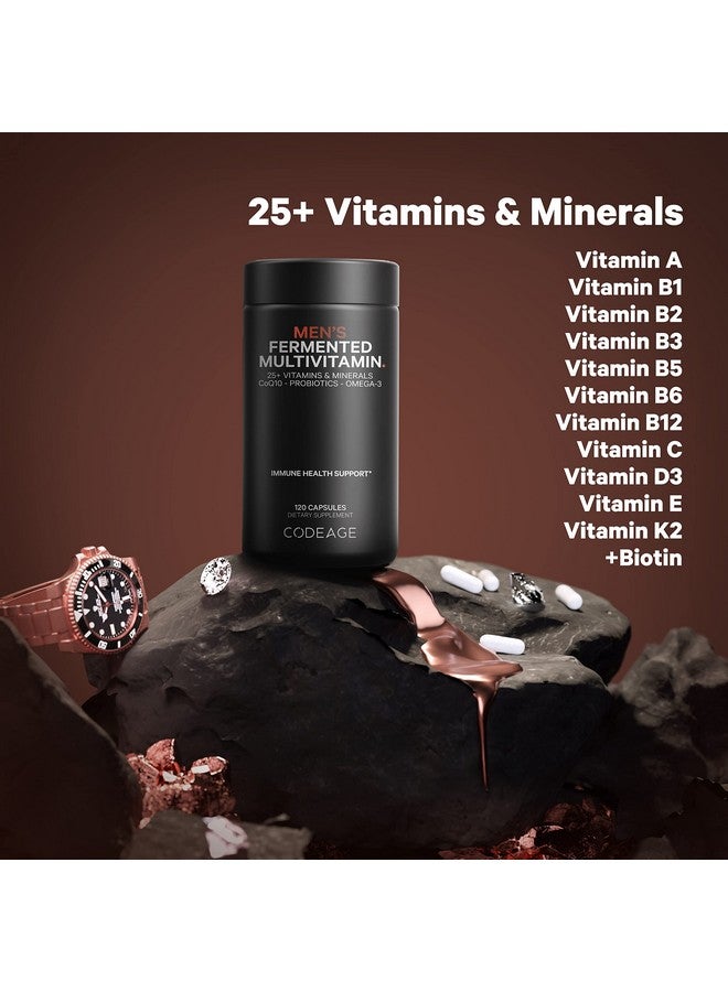 Codeage Men’S Daily Multivitamin Supplement 25+ Vitamins & Minerals For Adults Organic Whole Foods Vitamins For Men Vitamin A B Vitamins Vitamin C D E K Probiotic Zinc Omega3 120 Capsules - Image 5
