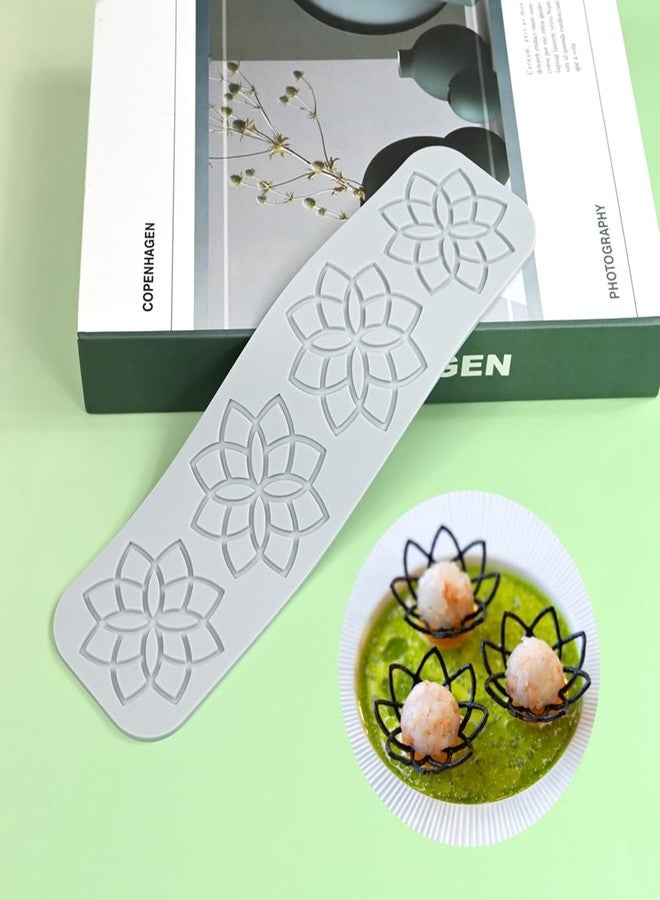 mostsom Cake Lace Embossing Mat Silicone Mold Lotus Flower Textured Fondant Impression Molds for DIY Cookies, Chocolate, Candies, Dessert Decor, Edible Baking Tools (E_ Lotus Flower) - Image 1