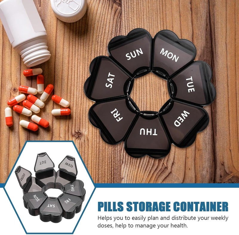 Weekly Multi-Grid Plastic Medicine Case with Lid, 7-Day Pill Organizer Box for Travel, Mini Colorful Storage for Daily Western Medication - Image 3