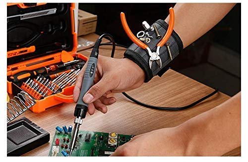 APURK Super Strong Adjustable Breathable Magnetic Wristband for Holding Screws Nails Bolts Drill Bits and Small Tools Band Powerful Tool with 3 Magnets StrapMulticolour PACK OF 1 - Image 4