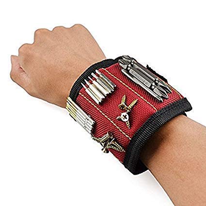 APURK Super Strong Adjustable Breathable Magnetic Wristband for Holding Screws Nails Bolts Drill Bits and Small Tools Band Powerful Tool with 3 Magnets StrapMulticolour PACK OF 1 - Image 1