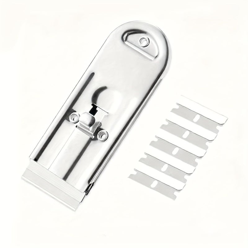 6Pcs Stainless Steel Cleaning Scraper Set With Shovel And 5 Blades For Wall Floor Home - Image 1