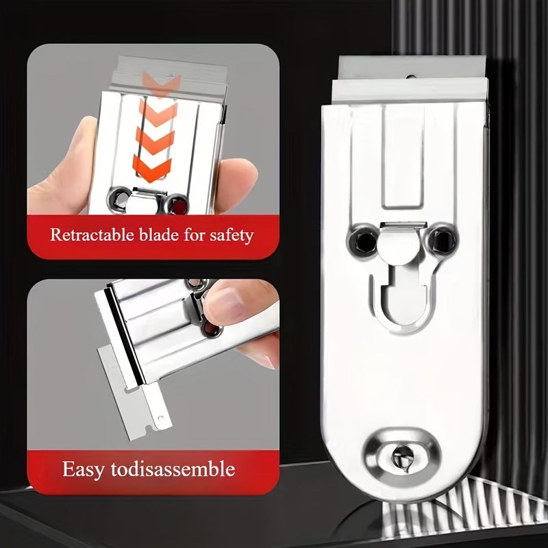 6Pcs Stainless Steel Cleaning Scraper Set With Shovel And 5 Blades For Wall Floor Home - Image 3