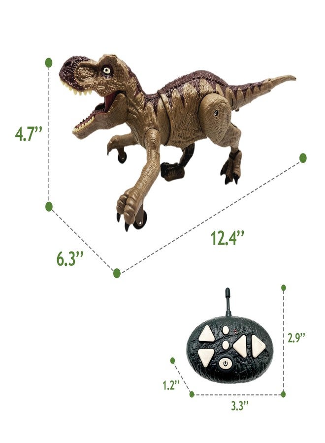 Moskiddo Remote Control Dinosaur Toys for Kids 3-5, 5-7, 8-12, 10-12, Electronic RC T Rex Dino Robot Toy for Boys, Top Christmas & Birthday Gifts for 6 7 8 9 10 11 & 12 Year Old Boys (Mocha Flex Rex) - Image 3