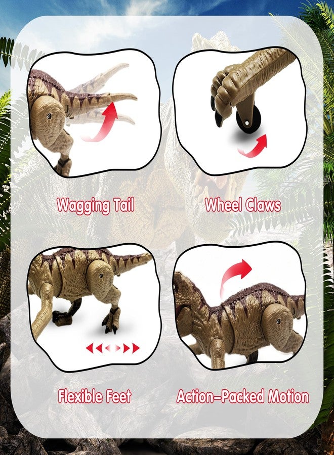 Moskiddo Remote Control Dinosaur Toys for Kids 3-5, 5-7, 8-12, 10-12, Electronic RC T Rex Dino Robot Toy for Boys, Top Christmas & Birthday Gifts for 6 7 8 9 10 11 & 12 Year Old Boys (Mocha Flex Rex) - Image 4