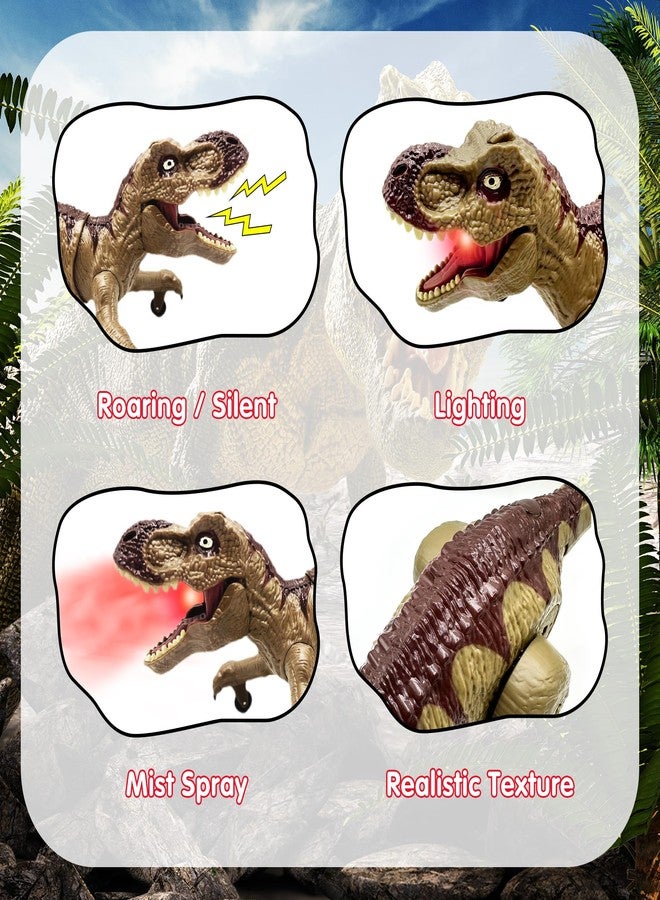 Moskiddo Remote Control Dinosaur Toys for Kids 3-5, 5-7, 8-12, 10-12, Electronic RC T Rex Dino Robot Toy for Boys, Top Christmas & Birthday Gifts for 6 7 8 9 10 11 & 12 Year Old Boys (Mocha Flex Rex) - Image 5