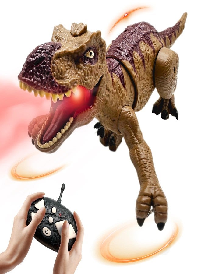 Moskiddo Remote Control Dinosaur Toys for Kids 3-5, 5-7, 8-12, 10-12, Electronic RC T Rex Dino Robot Toy for Boys, Top Christmas & Birthday Gifts for 6 7 8 9 10 11 & 12 Year Old Boys (Mocha Flex Rex) - Image 1