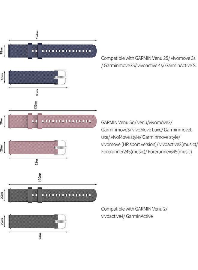 NIBEMINENT Silicone Replacement Watch Strap 22mm Blue - Image 2