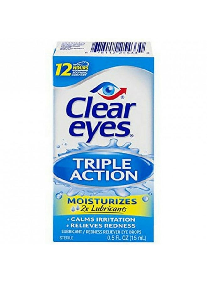 Clear Eyes Clear Eyes Triple Action Relief Eye Drops 0.50 Ounce 