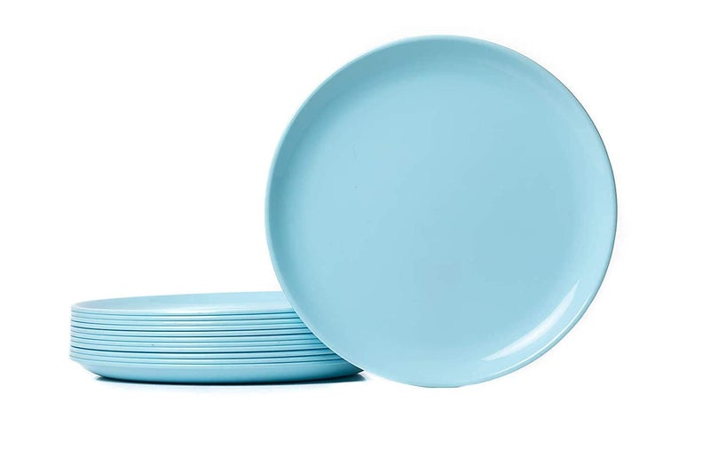 Everbuy Microwave Safe Dinner Ware Full Plate - Set of 6 Pieces (Blue) - Image 1