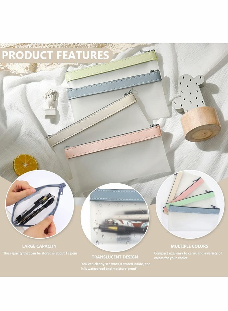 Barakah Pencil Pouch, 4pcs Clear Bag Sper Soft Tpu Case Bags with Zipper, Multipurpose Travel for Office Supplies Cosmetics Accessories Multicolor - Image 4