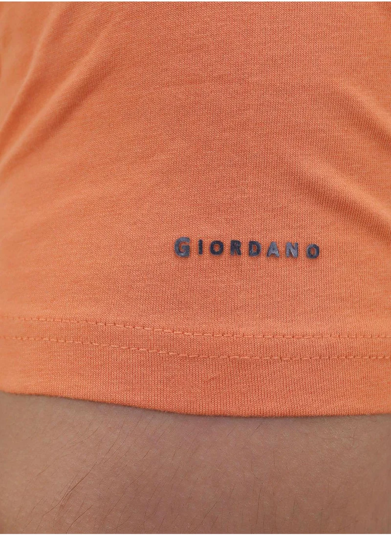 GIORDANO Men's Cotton Jersey Crew Neck Slim Fit Tee
