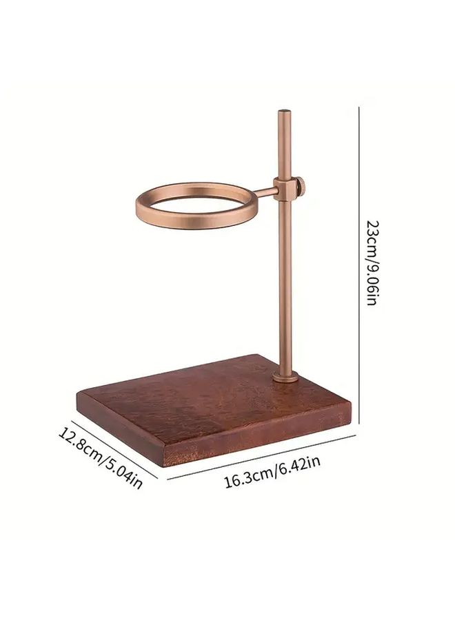 1pc Wooden Pour Over Coffee Dripper Stand With Golden Finish For Brewing Delicate Coffee Home Or Cafe Use Modern Coffee Equipment Accessories - Image 3