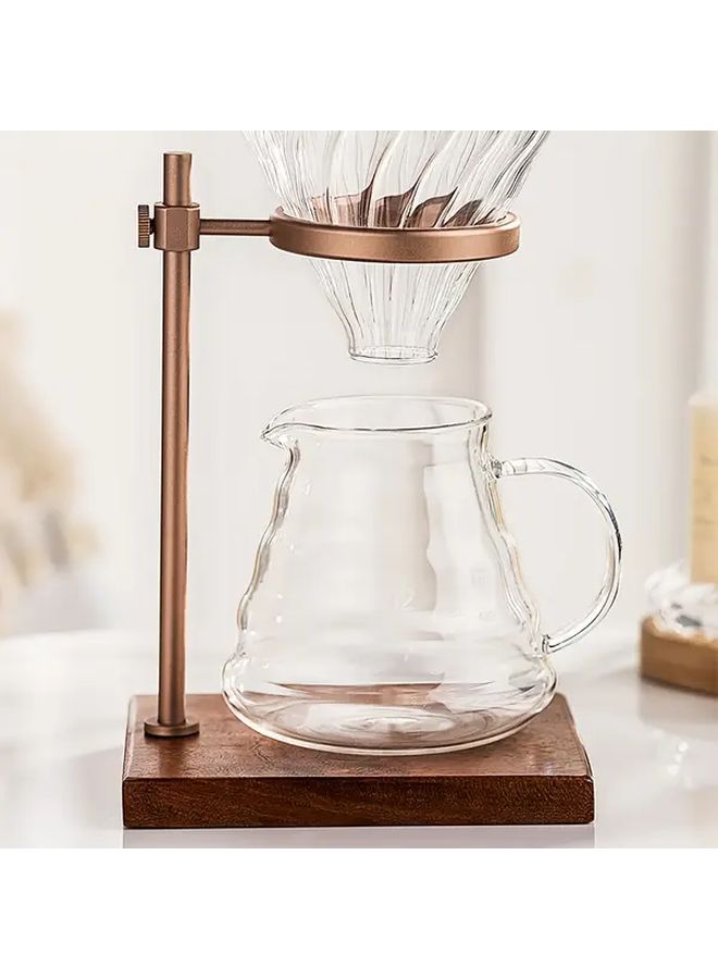 1pc Wooden Pour Over Coffee Dripper Stand With Golden Finish For Brewing Delicate Coffee Home Or Cafe Use Modern Coffee Equipment Accessories - Image 4
