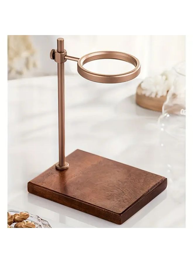 1pc Wooden Pour Over Coffee Dripper Stand With Golden Finish For Brewing Delicate Coffee Home Or Cafe Use Modern Coffee Equipment Accessories - Image 2