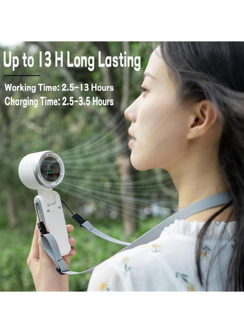 ELTRAZONE Portable Handheld Turbo Fan, 5-Speed Rechargeable Fan with Powerful 5000mAh Battery, 3-in-1 Pocket Fan for Travel, Office & Outdoor | 20 Hours Runtime | Compact & Quiet Personal Cooling Fan - Image 4