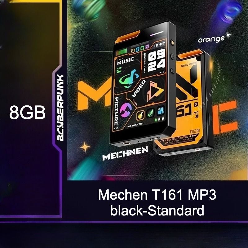 Mechen T161 Portable Bluetooth MP3 MP4 Player, HD Display Screen, 8gb, Black - Image 1
