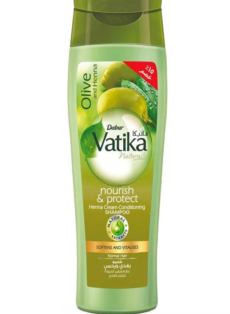 Vatika Naturals Nourish & Protect Shampoo Olive Softens & Vitalizes For Normal Hair 360Ml