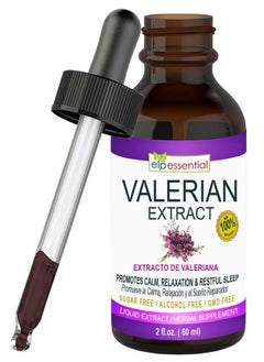 elp essential Valerian Root Extract Drops | 2 fl oz | Sugar Free, Alcohol Free, Non- GMO Gluten Free Liquid  - Image 1