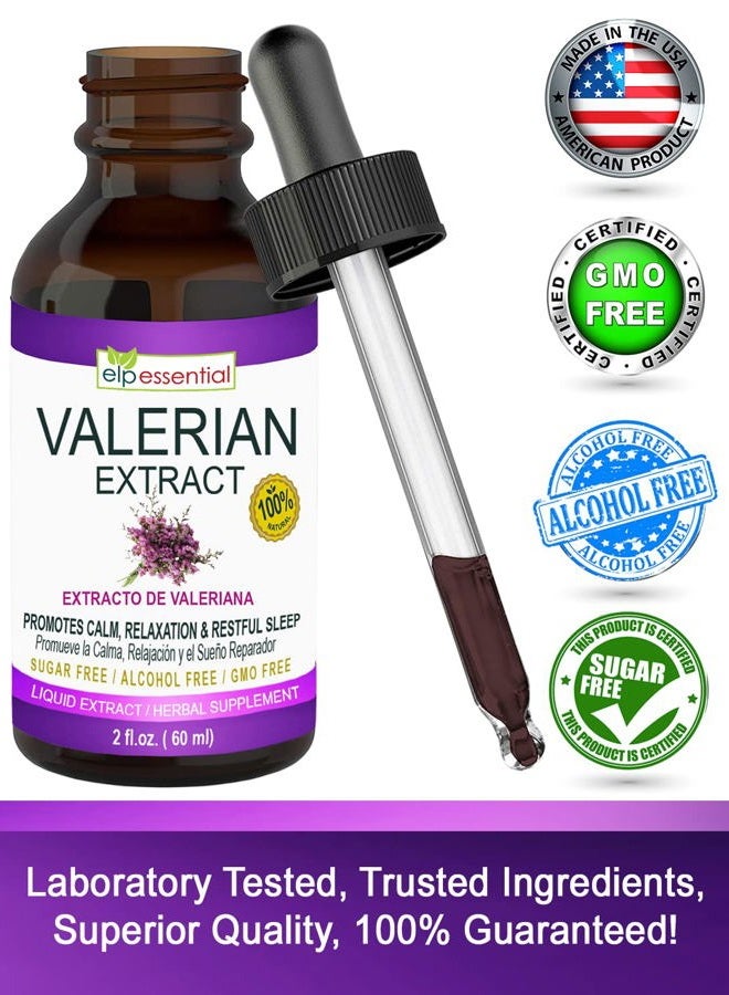 elp essential قطرات مستخلص جذر الفاليريان | 2 أونصة سائلة | خالي من السكر، خالي من الكحول، غير معدّل وراثيًا، سائل خالي من الجلوتين - Image 4