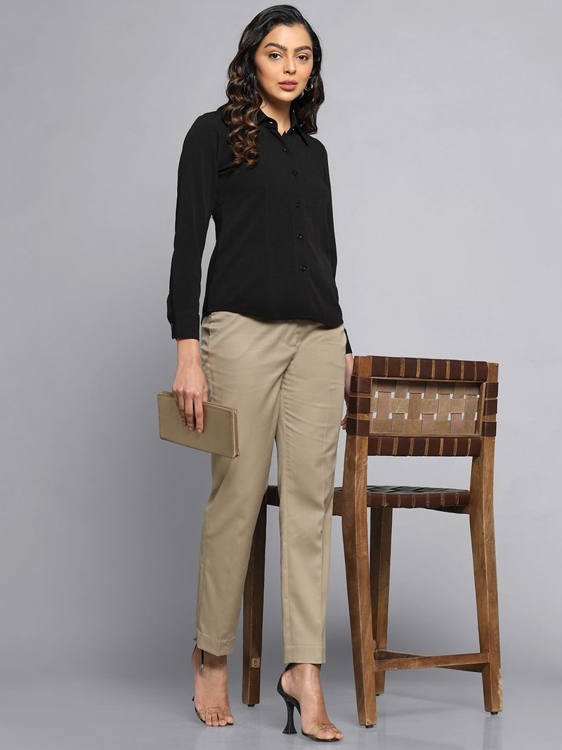 Powersutra Regular Fit Pants in Bamboo Beige for Women - Image 4