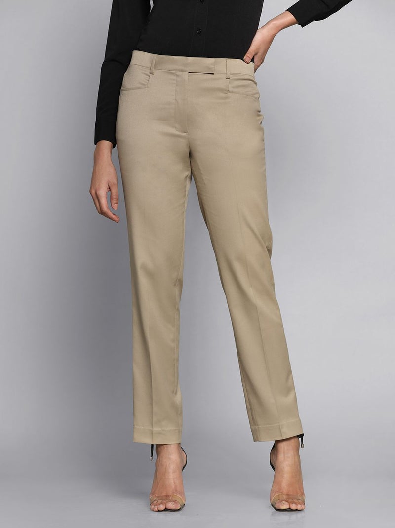Powersutra Regular Fit Pants in Bamboo Beige for Women - Image 1