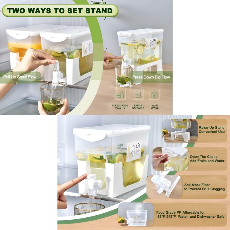 HoopVool Drink Dispenser with Removable Stand 35L Refrigerator Water Jug Cold Kettle Fridge Water Jug Cold Kettle for Iced Coffee Lemonade 1 - Image 5