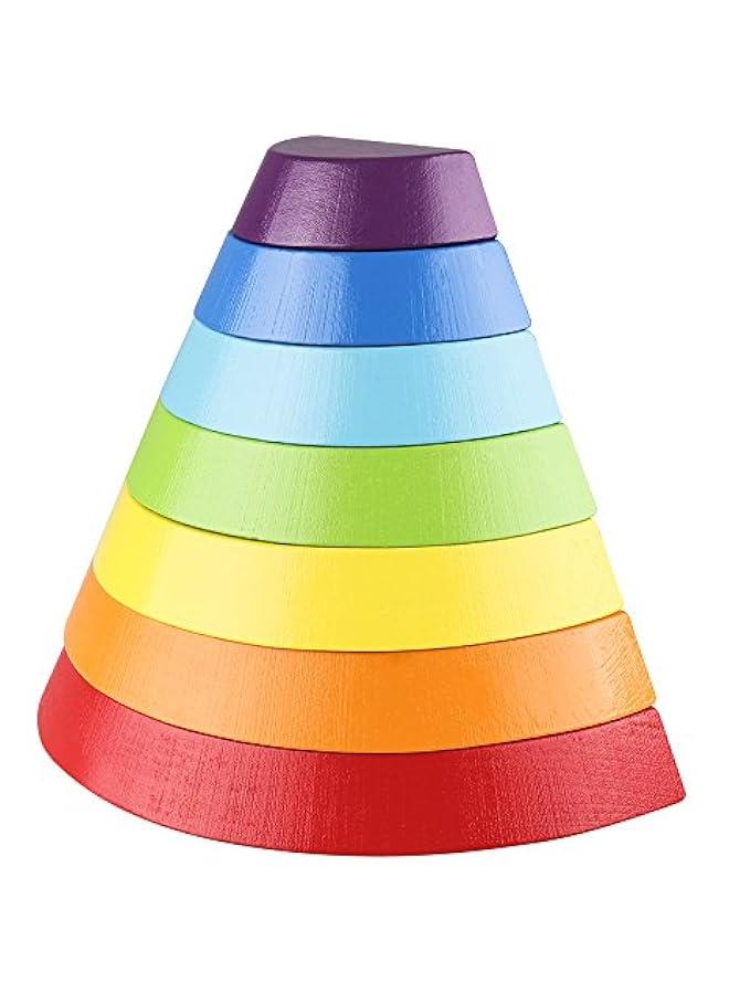 Wooden Rainbow Stacker Nesting Puzzle Blocks - Tunnel Stacking Game Building Creative Color Shape Matching Jigsaw Learning Toy Set Board Early Development Gift for Kids Boy Girl - Image 3
