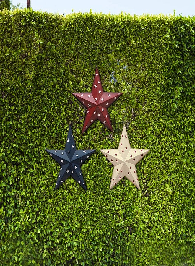 E-view Metal Barn Star Patriotic Home Decor Primitive Indoor Outdoor Wall Art Rustic Hanging Stars Decorations for Walls Fence Porch House July of 4th Decoration - Image 4