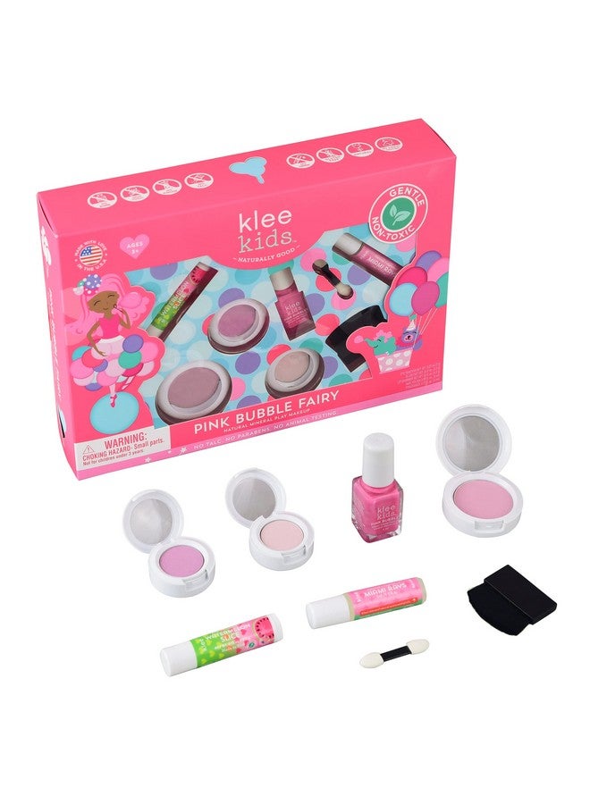LunaStar Luna Star Naturals Klee Kids Deluxe Play Makeup Kit. Gentle and Non-Toxic. Made in USA. (Pink Bubble Fairy) - Image 2